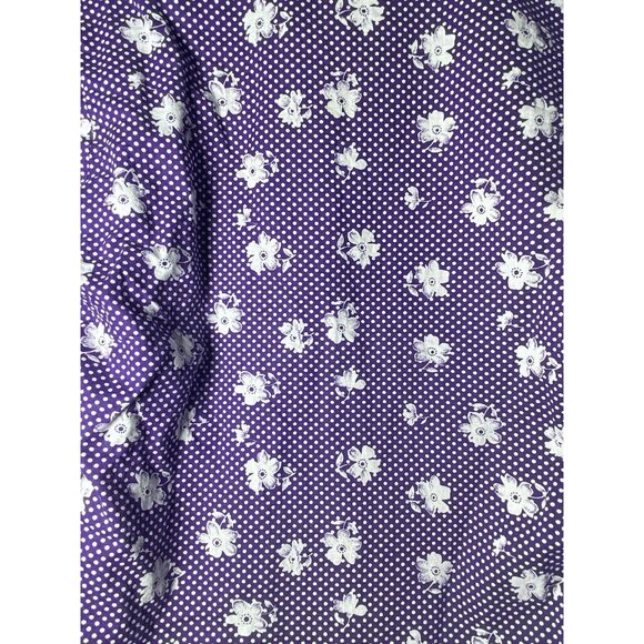 Baxter &  Wells Purple Large Ditsy Floral Button Up Shirt Cottage Prairie 90s - Picture 2 of 10